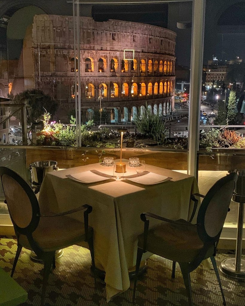 vue aroma restaurant romantique Rome